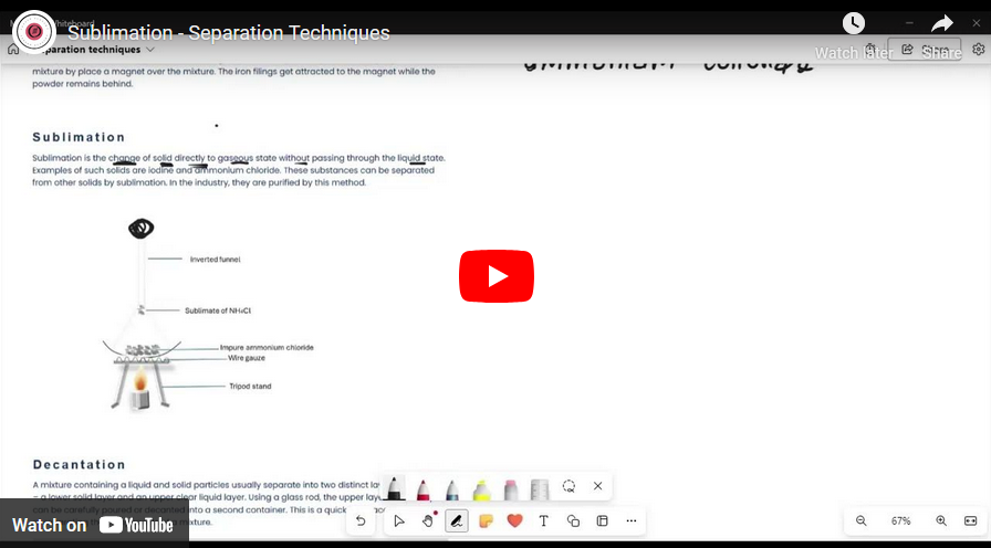 sublimation - separating technique