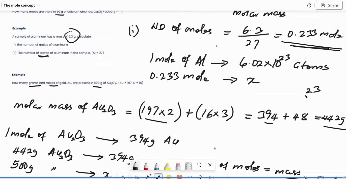 the mole concept and how to calculate the number of moles